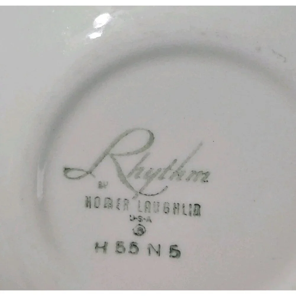 Set Of 5 Homer Laughlin Rhythm 5 1/4" Fruit Oatmeal Bowls Mcm Vintage Floral - Picture 4 of 6